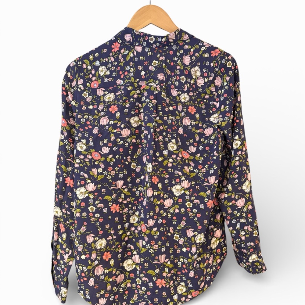 Rebecca Taylor 100% Silk Floral Blouse Size 2 - Picture 4 of 5